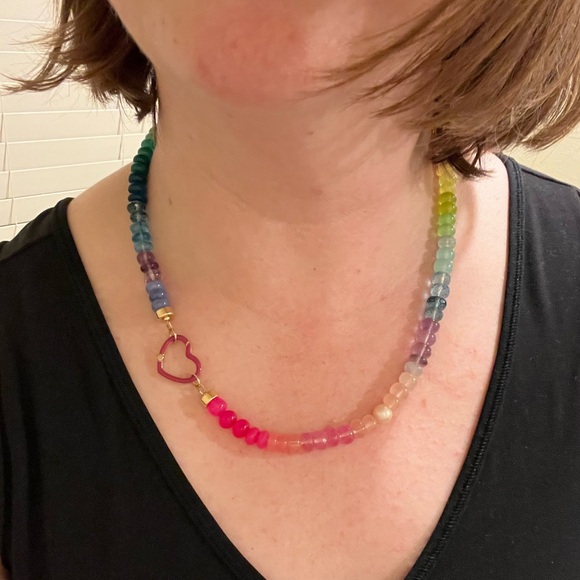 Lynn Rachel Rose Chunky Neon Jellybean Necklace (No Clasp) 20 7/8" - Picture 5 of 7